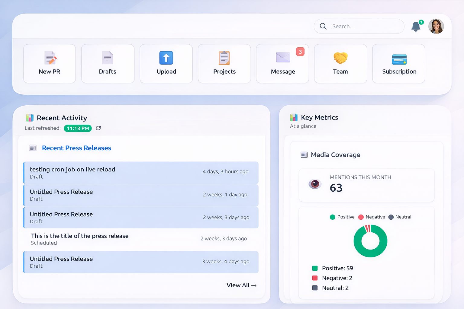SquirrelPR Dashboard